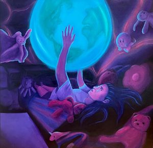 Art by Ava Noble &ldquo;Relenting to Time&rdquo; Acrylic on Canvas 